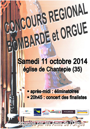 Affiche du Concours Régional Bombarde & Orgue 2014