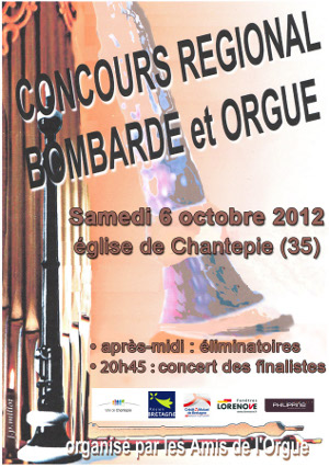 Affiche du Concours Régional Bombarde & Orgue 2012