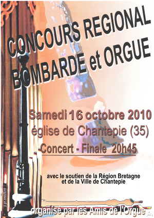 Affiche du Concours Régional Bombarde & Orgue 2010